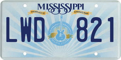 MS license plate LWD821