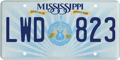 MS license plate LWD823