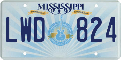 MS license plate LWD824