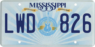 MS license plate LWD826