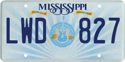 MS license plate LWD827