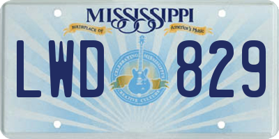 MS license plate LWD829