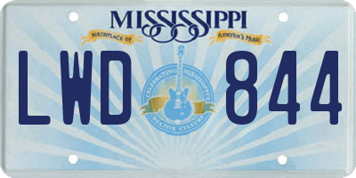 MS license plate LWD844