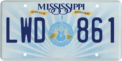 MS license plate LWD861