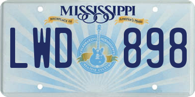 MS license plate LWD898