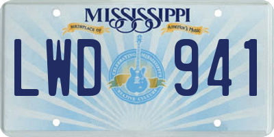 MS license plate LWD941
