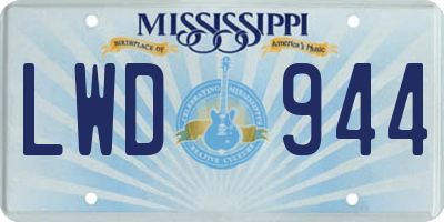 MS license plate LWD944