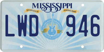 MS license plate LWD946