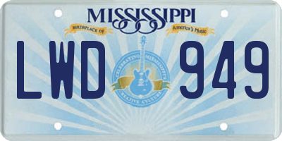 MS license plate LWD949