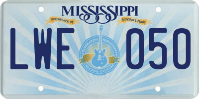 MS license plate LWE050