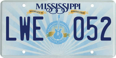 MS license plate LWE052
