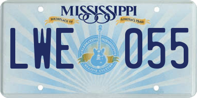 MS license plate LWE055