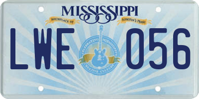 MS license plate LWE056