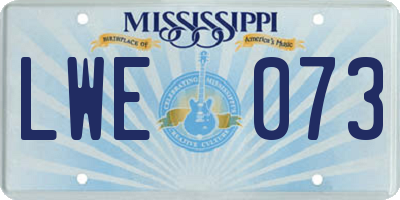 MS license plate LWE073