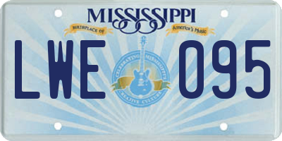 MS license plate LWE095