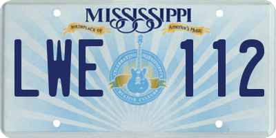 MS license plate LWE112