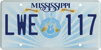 MS license plate LWE117