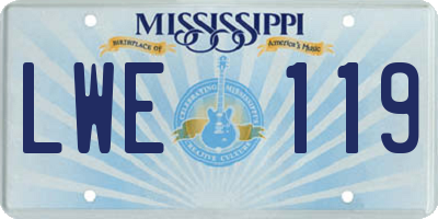 MS license plate LWE119