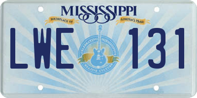 MS license plate LWE131