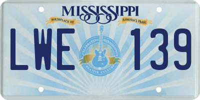 MS license plate LWE139