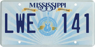 MS license plate LWE141