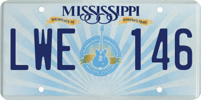 MS license plate LWE146