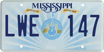 MS license plate LWE147