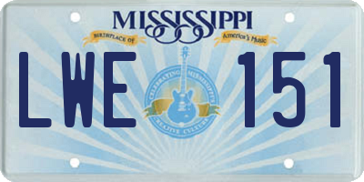 MS license plate LWE151