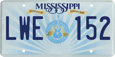 MS license plate LWE152