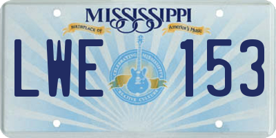 MS license plate LWE153