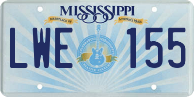 MS license plate LWE155