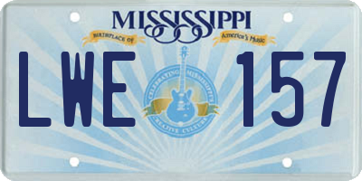 MS license plate LWE157