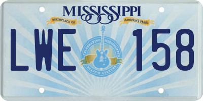 MS license plate LWE158
