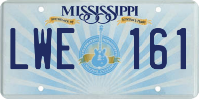 MS license plate LWE161