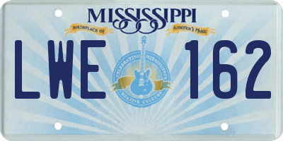 MS license plate LWE162