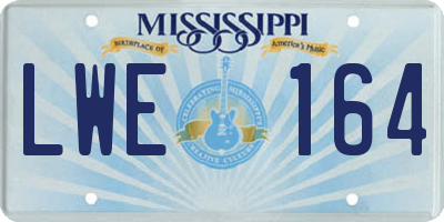 MS license plate LWE164