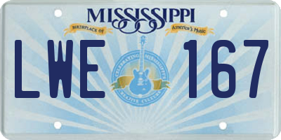 MS license plate LWE167