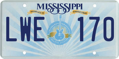 MS license plate LWE170