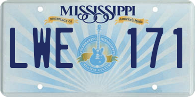 MS license plate LWE171