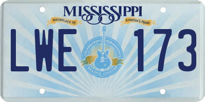 MS license plate LWE173