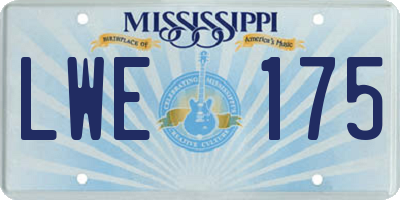 MS license plate LWE175