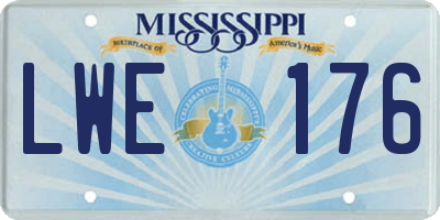 MS license plate LWE176