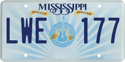 MS license plate LWE177