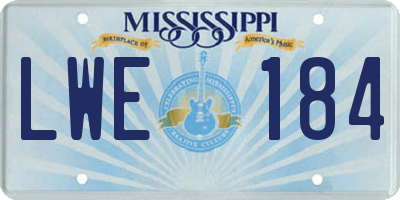 MS license plate LWE184