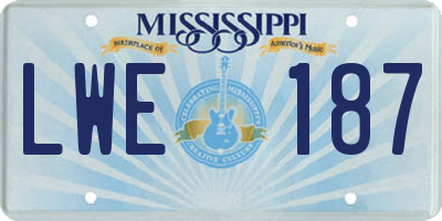 MS license plate LWE187
