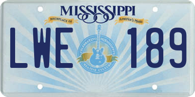 MS license plate LWE189