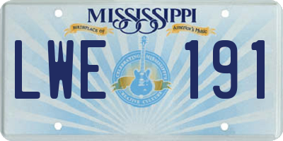 MS license plate LWE191
