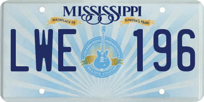 MS license plate LWE196