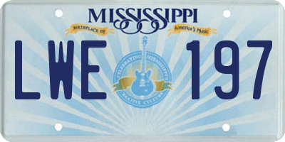 MS license plate LWE197