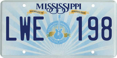 MS license plate LWE198